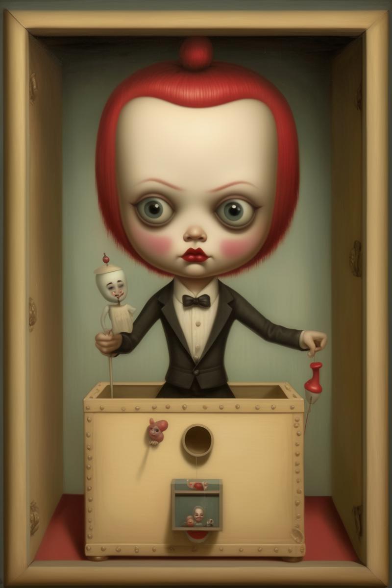 00161-644874222-_lora_Mark Ryden Style_1_Mark Ryden Style - a jack-in-the-box in the style of a Mark Ryden painting.png